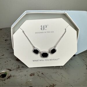 Bomb Party Loving this Life black onyx Chic Black and Silver Necklace